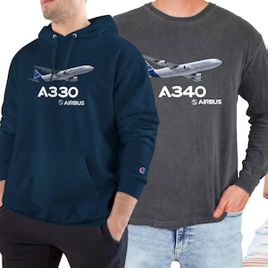 Custom Airbus Aircrafts Apparel, Airbus A320, A330, A340, A350 and A380 Aviation Shirt, Hoodie, Long Sleeve or Sweatshirt With Airplane