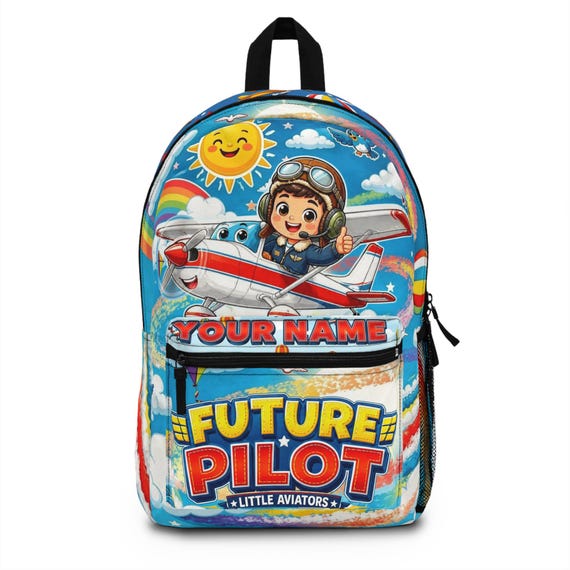 airplane backpack kids litre model has a large main compartment that can easily be closed with a zip Airplane Backpack Blue  Delta