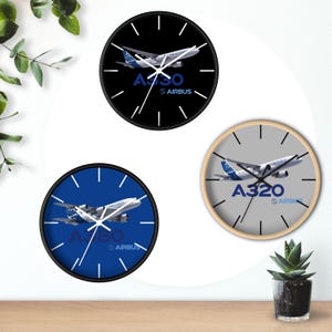 Airbus A320, A330, A350, A380 Aircraft Wall Clock, Commercial Airbus Airplane Present, Aviation Enthusiast Gift, Perfect Airplane Clock