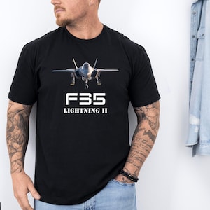 F35 Lightning II Fighter Shirt, F35 Military Jet Apparel, Comfort Color Wear, Aircraft Gift, Aeronautical T-Shirt Aviation Tee Plane Present