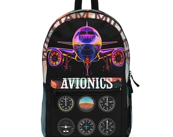 Aviator's Personalized Backpack | Travel Bag for Pilots, Kids' School Bag, Airplane Backpack, Custom Name Backpack, Aviation Enthusiast