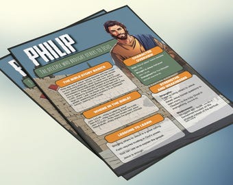 Philip - The Disciple who Brought Others to Jesus | Kids Bible Fact Sheet and Study Guide