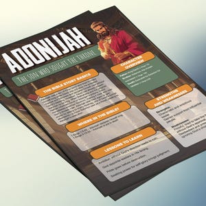 Adonia - De zoon die de troon zocht | Informatieblad en studiegids voor de kinderbijbel