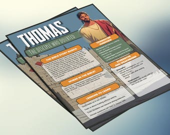Thomas - The Disciple who Doubted | Kids Bible Fact Sheet and Study Guide