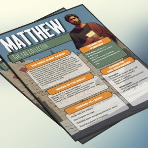 Matthew - De tollenaar | Informatieblad en studiegids voor de kinderbijbel