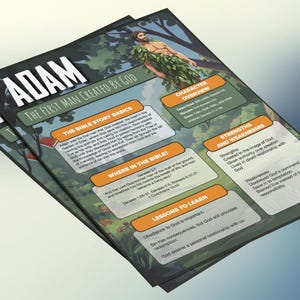 Adam: de eerste mens door God geschapen | Informatieblad en studiegids voor de kinderbijbel