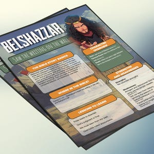 Belsazar: zag het teken aan de muur | Informatieblad en studiegids voor de kinderbijbel