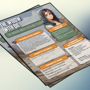 The Widow With Oil - de vrouw wiens geloof vervuld was | Informatieblad en studiegids voor de kinderbijbel