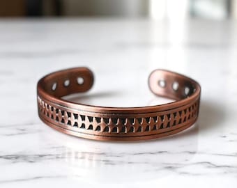 Magnetische verstelbare koperen armband |  Wellnesssieraden | Verlichting van artritis | Energiebalans | Gewrichts- en pijnverlichting | Jubileumcadeau