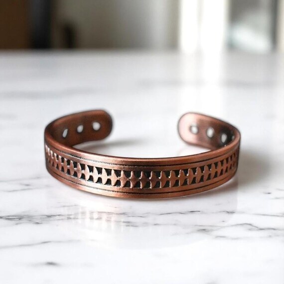 Pure Copper Magnetic Therapy Bracelet - For Arthritis Pain Relief, Rose Gold Color