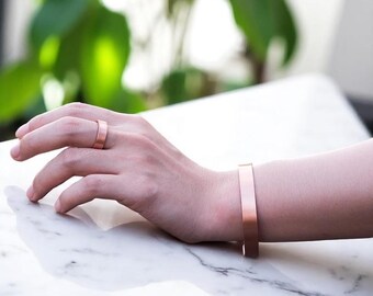Copper Magnetic Bracelet & Ring Set | Minimalist Wellness Jewelry | Arthritis Relief | Energy Balance | Anniversary Gift | Gift for Him|Her