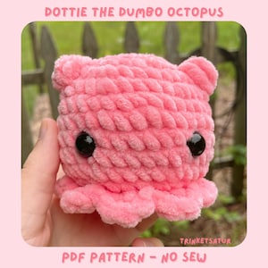Patrón PDF ¡Sin costuras! Dottie, el pulpo Dumbo, patrón de amigurumi de ganchillo. Peluche pequeño.