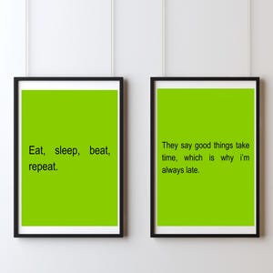 Brat Inspired Quote Poster Digital Art Printable File – Instant Download [Eat, Sleep]