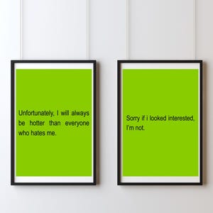 Brat Inspired Quote Poster Digital Art Printable File – Instant Download [Hotter Than Everyone]