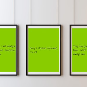 Brat Inspired Quote Poster Digital Art Printable File – Instant Download [Always Late]