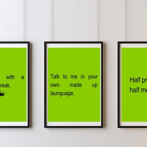 Brat Inspired Quote Poster Digital Art Printable File – Instant Download [Talk To Me]