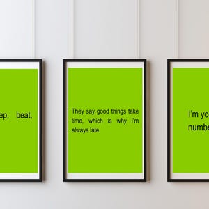 Brat Inspired Quote Poster Digital Art Printable File – Instant Download [Always Late]
