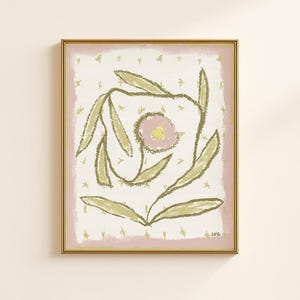 Modern Southern Floral Wall Art | Coastal Grandma Digital Download | Preppy Grandmillennial Art | Instant Southern Wall Decor Print