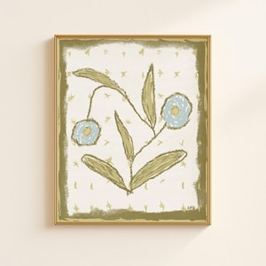 Modern Southern Floral Wall Art | Coastal Grandma Digital Download | Preppy Grandmillennial Art | Instant Southern Wall Decor Print