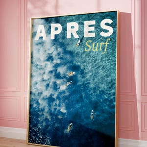 Aprés Surf Magazine Print, Vintage Surf Wall Decor, Summer House Poster, Retro Bar Cart, Large Printable Art, Instant Digital Download