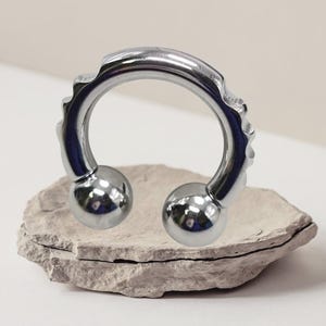 8g 12mm Solid 316L Surgical Steel XL Diameter Internal Thread Horseshoe Septum Gauges Genital Prince Albert Hoop Piercing Ring