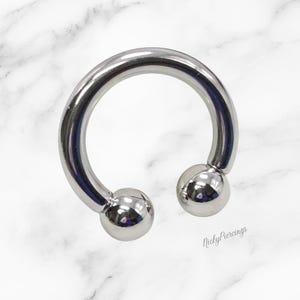 8g 14mm Solid 316L Surgical Steel XL Diameter Internal Thread Horseshoe Gauges Genital Prince Albert Hoop Piercing Ring