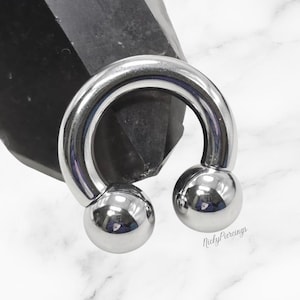 4g 12mm Solid 316L Surgical Steel XL Diameter Internal Thread Horseshoe Septum Gauges Genital Prince Albert Hoop Piercing Ring