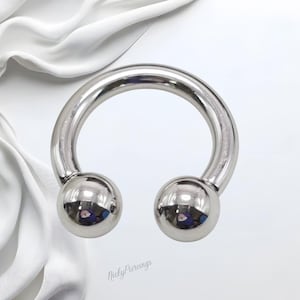 10g 12mm Solid 316L Surgical Steel Internal Thread Horseshoe Septum Gauges Genital Prince Albert Hoop Piercing Ring