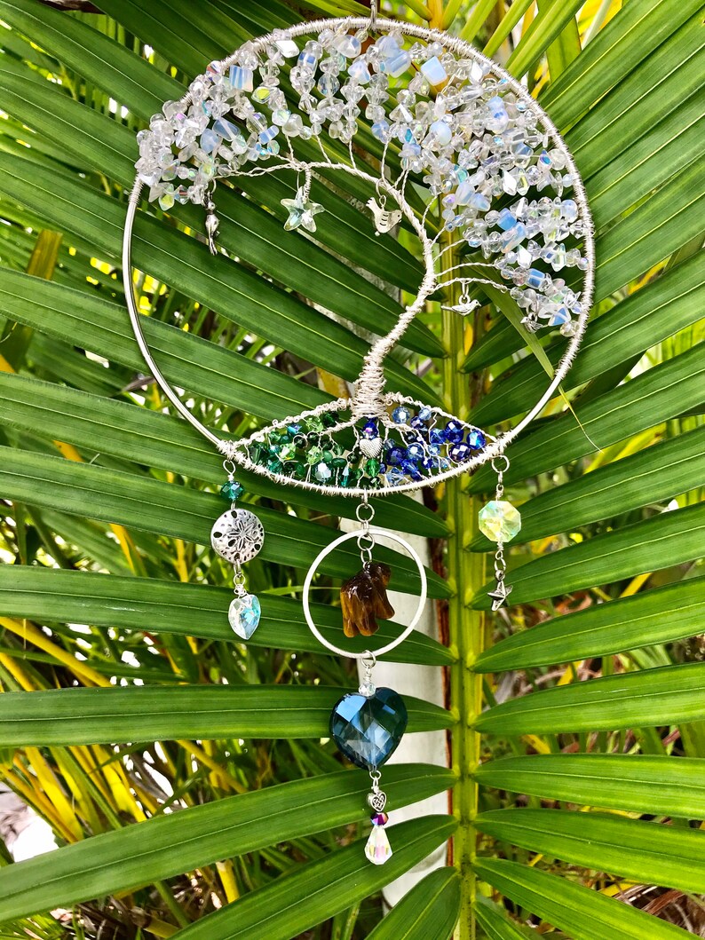 Suncatcher Family Tree Remembrance Tree of Life Birthstones Etsy