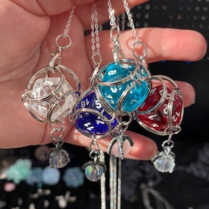 DND Dice D20 necklace multi colors/roll playing game dice jewelry