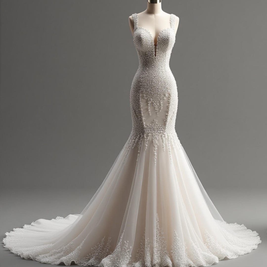 Mermaid Style Wedding Dress Silhouette - Mermaid V Neck Wedding Dress ...