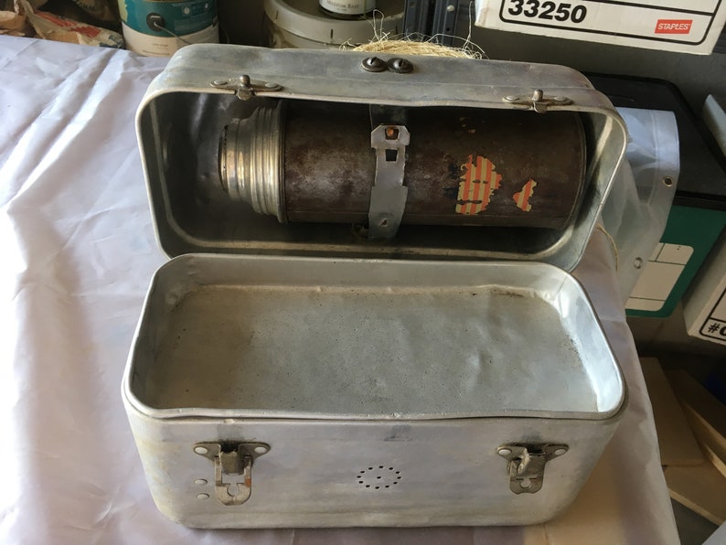 Antique Coal Miner's Metal Lunch Box Etsy