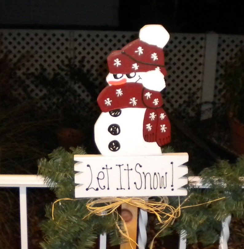 Yard Sign 166 Let It Snow Blue Snowman image 2