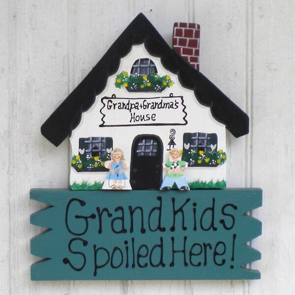 Grandkids Make Life More Grand - Family Personalized Custom Shaped Home Decor Wood Sign - House Warming Gift For Grandma, Grandpa