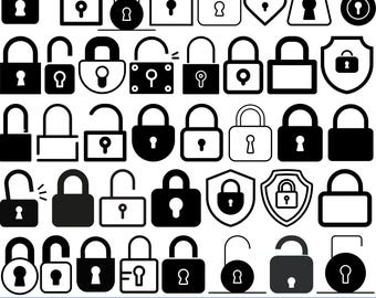 Lock SVG Bundle , Lock PNG Bundle, Lock Clipart, Lock SVG Cut Files For Cricut, Lock Silhouette, Padlock Svg, Heart Lock Svg Design Png