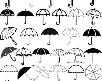 Silueta de paraguas / Paraguas SVG / Archivo de corte de paraguas / Clipart / Paraguas Cricut / Lluvia SVG / Sublimación de paraguas / Diseño de paraguas Svg