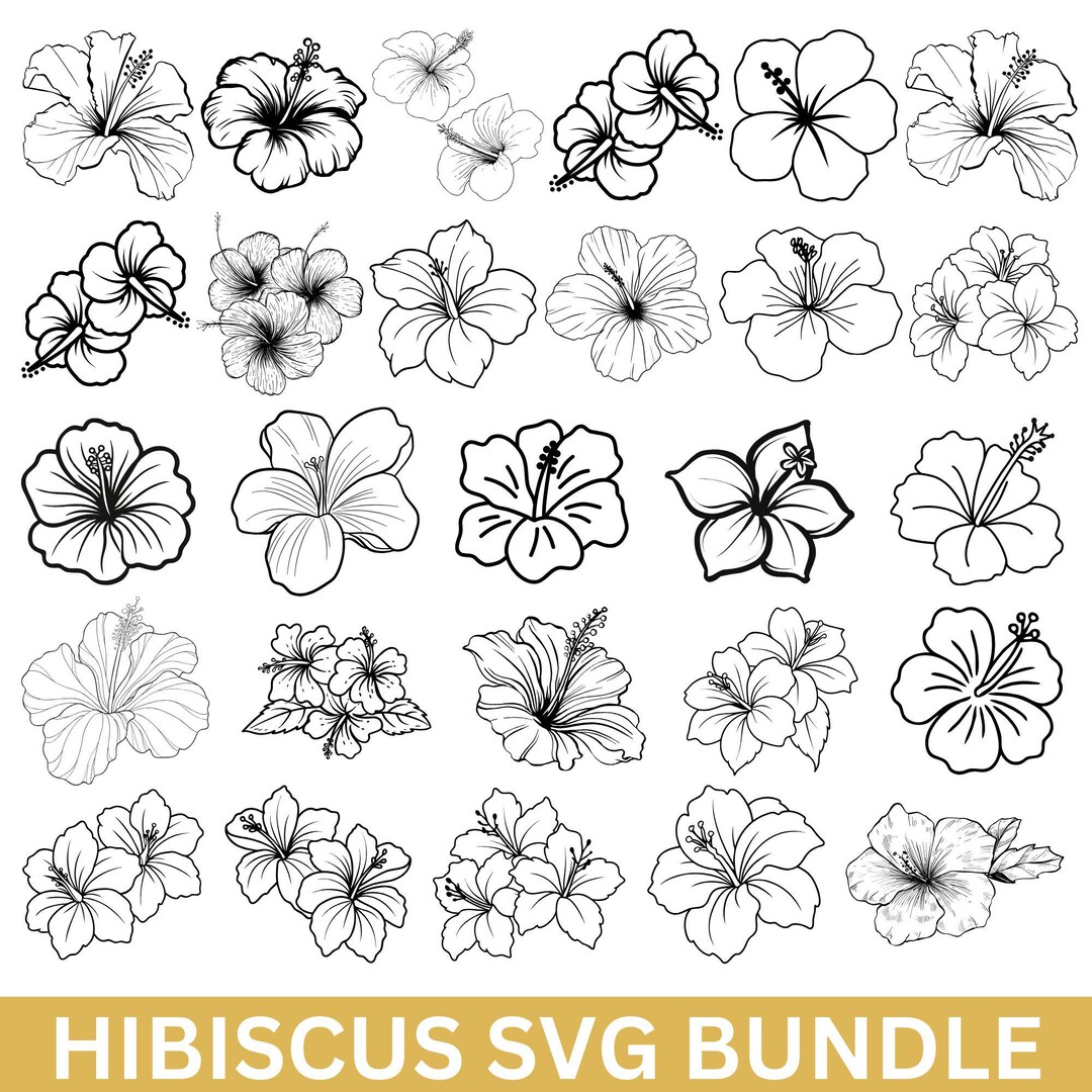 Hibiscus Flower SVG Bundle, Hawaiian Cut Files (digital Download) - Etsy UK