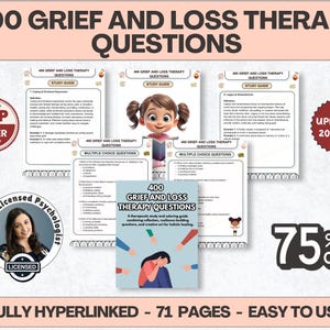 400 Grief and Loss Therapy Questions Workbook (Digital Download)