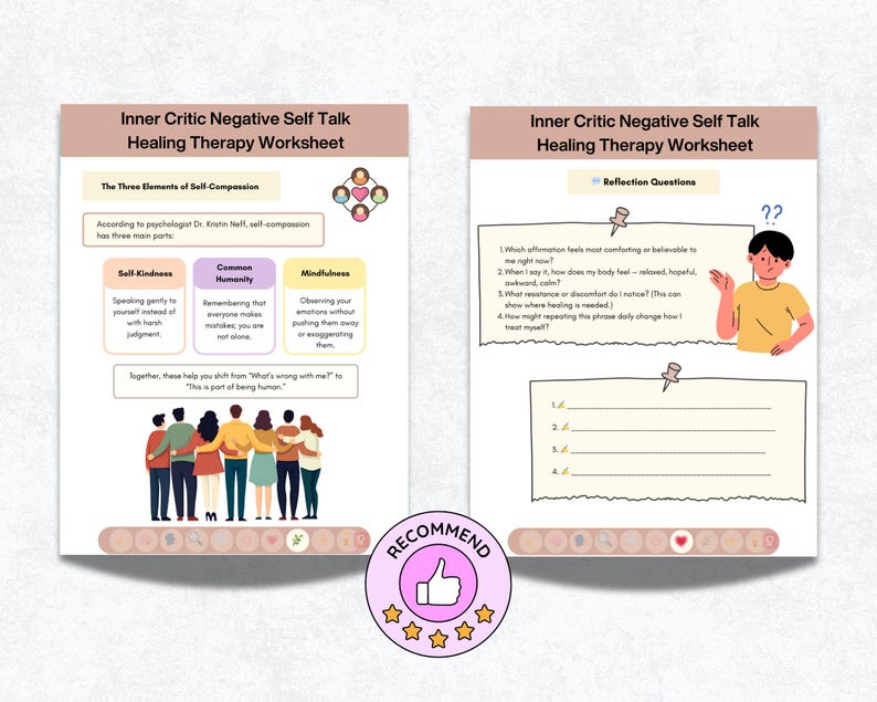 Inner Critic Worksheet.pdf Inner Critic Workbook, Negative Self-talk Therapy Worksheets (PDF ...