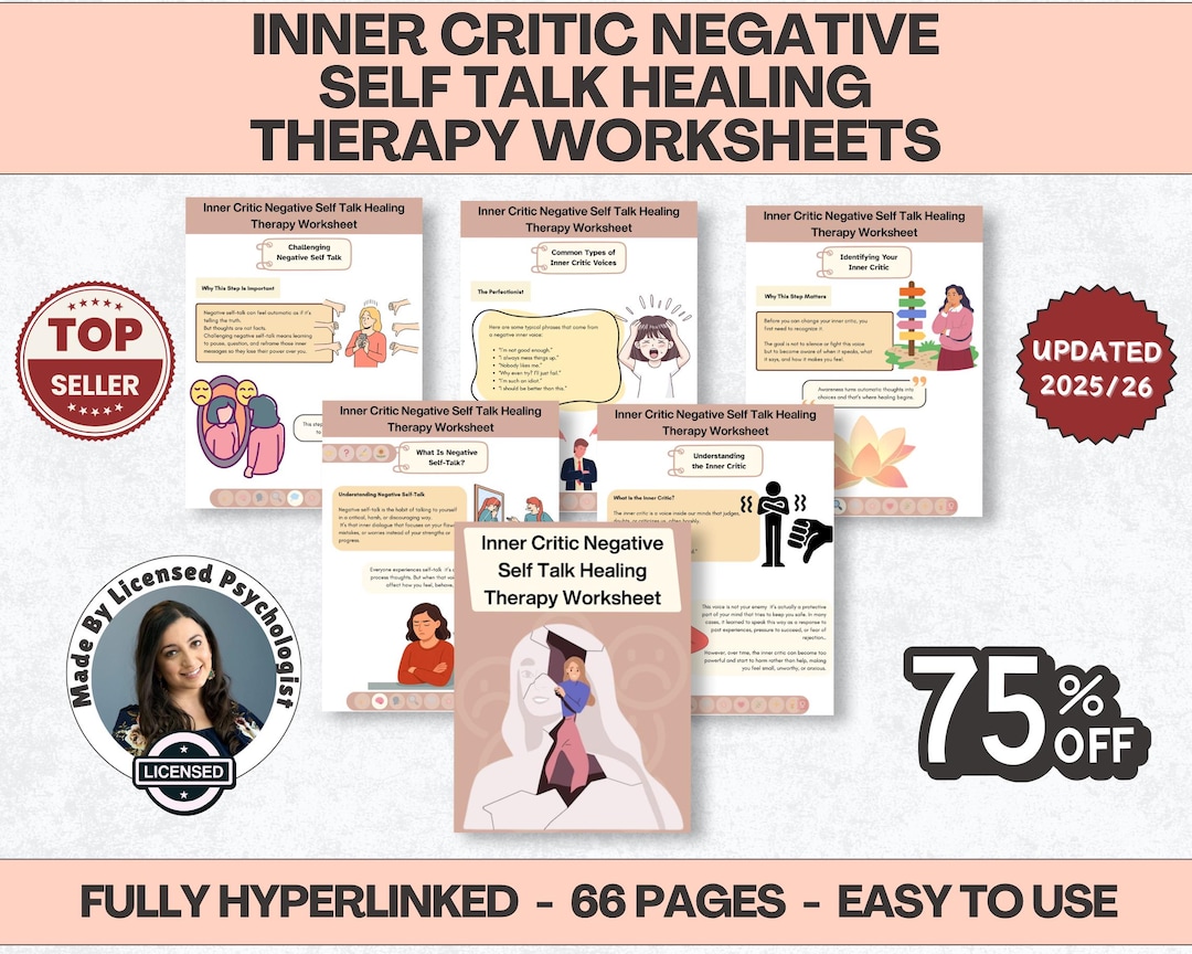 Inner Critic Worksheet.pdf Inner Critic Workbook, Negative Self-talk Therapy Worksheets (PDF ...