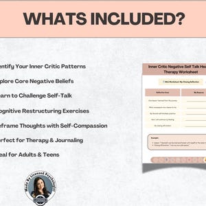 Inner Critic Worksheet.pdf Inner Critic Workbook, Negative Self-talk Therapy Worksheets (PDF ...