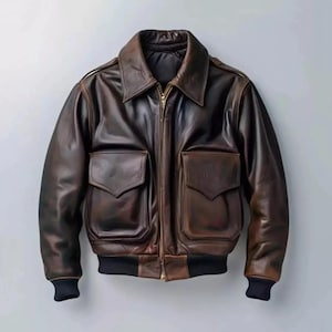 Men&#39;s Distressed Brown Leather Jacket | Handmade 70s Biker Vintage jacket | Soft Antique Retro jacket | Classic Bomber Jacket, Gift for Him