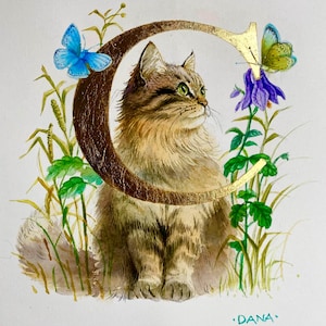 Arte felina, Ritratto di gatto, RITRATTO DI ANIMALE DOMESTICO PERSONALIZZATO/Ritratto di animale domestico ad acquerello/Commemorazione di animale domestico personalizzata/Illustrazione di animale domestico/Ritratto di cane/Regalo di compleanno