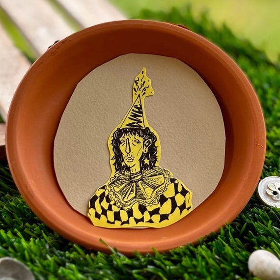 Dinkle the Dunce • Handmade Paper Sticker