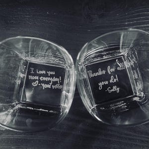Custom Glass Secret Message/ Engraved