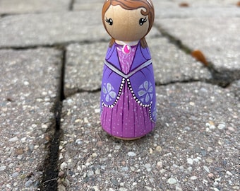SOPHIA the first inspired princess Pegdoll;  100% handpainted heirloom quality wooden doll toy dollhouse