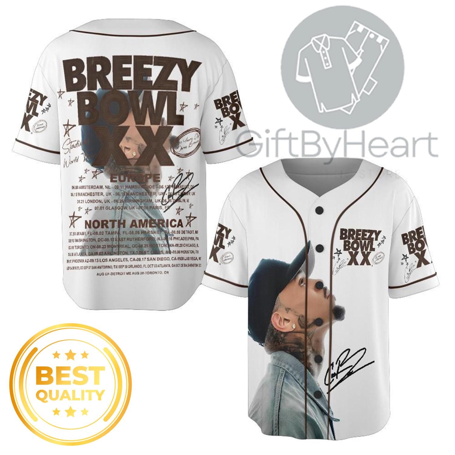 Chris Brown honkbalshirt Breezy Bowl XX, shirt Breezy Bowl Tour XX, shirt Breezy Bowl XX, shirt Chris Brown Tour, shirt Breezy Bowl 2025.