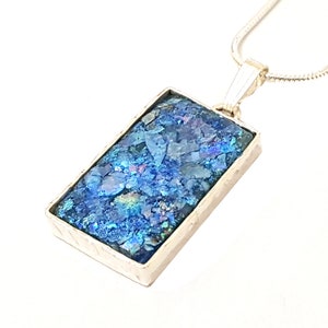 Hand Made 925 Silver Roman Glass Pendant Necklace image 1