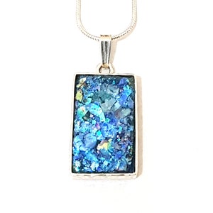 Hand Made 925 Silver Roman Glass Pendant Necklace image 2