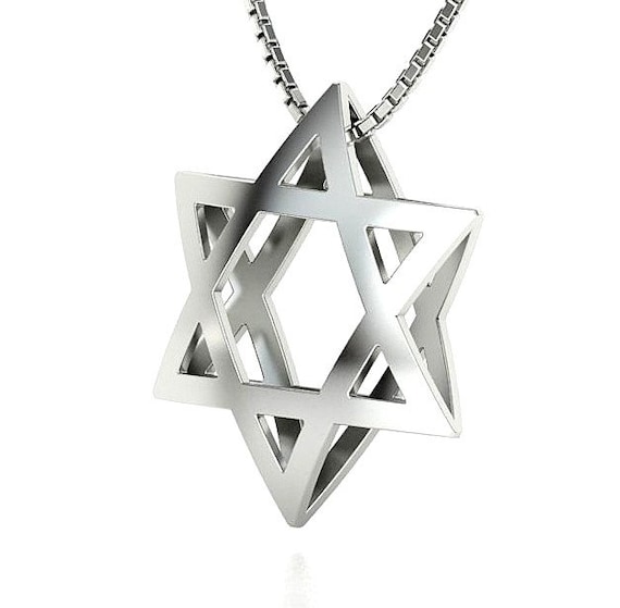 Star of david shop necklace etsy